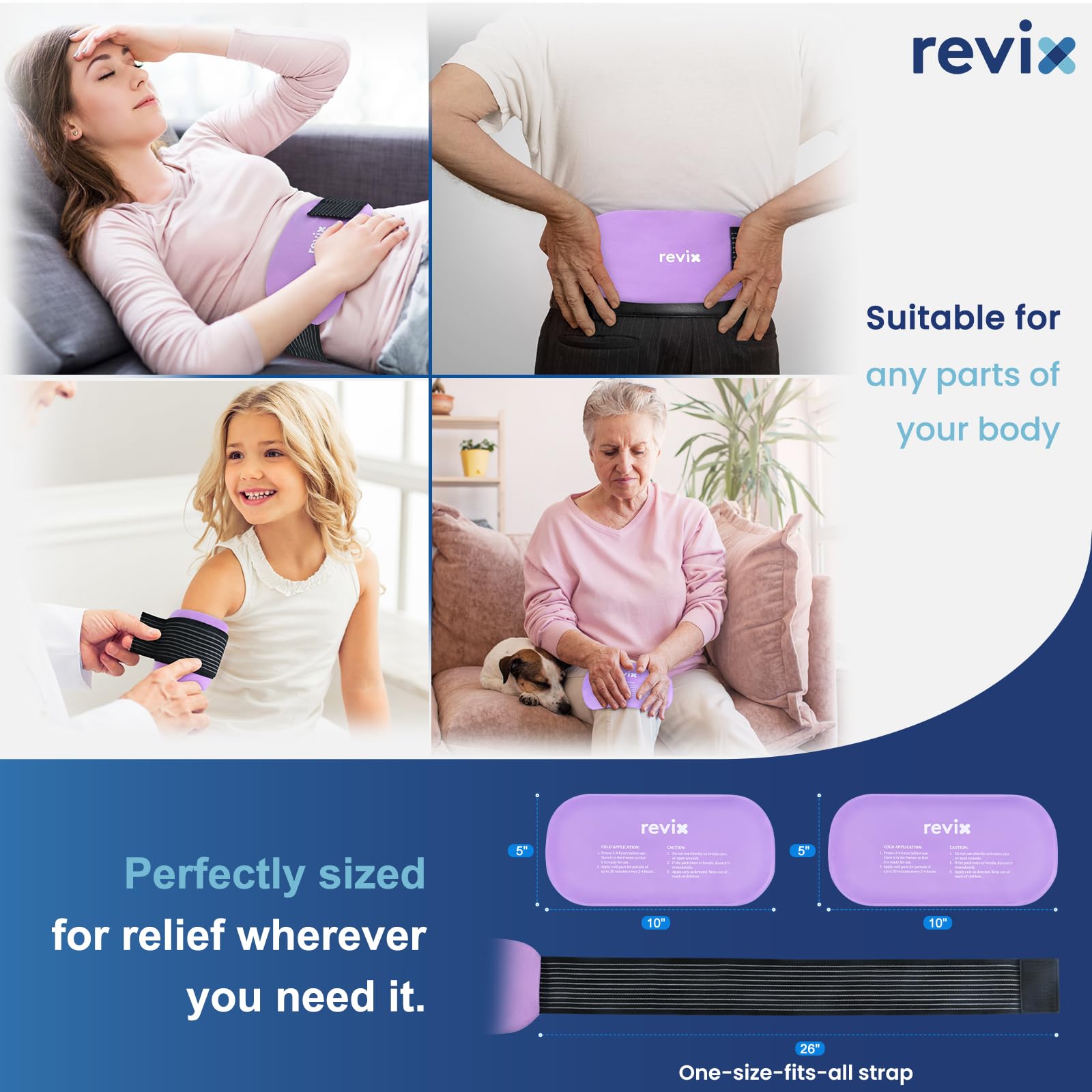 REVIX compresse portable idéale au travail ou sport.