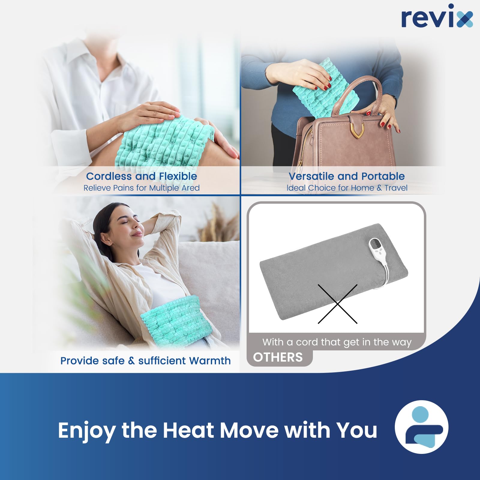 REVIX compresse thermique remplissage lin, millet et billes d'argile.