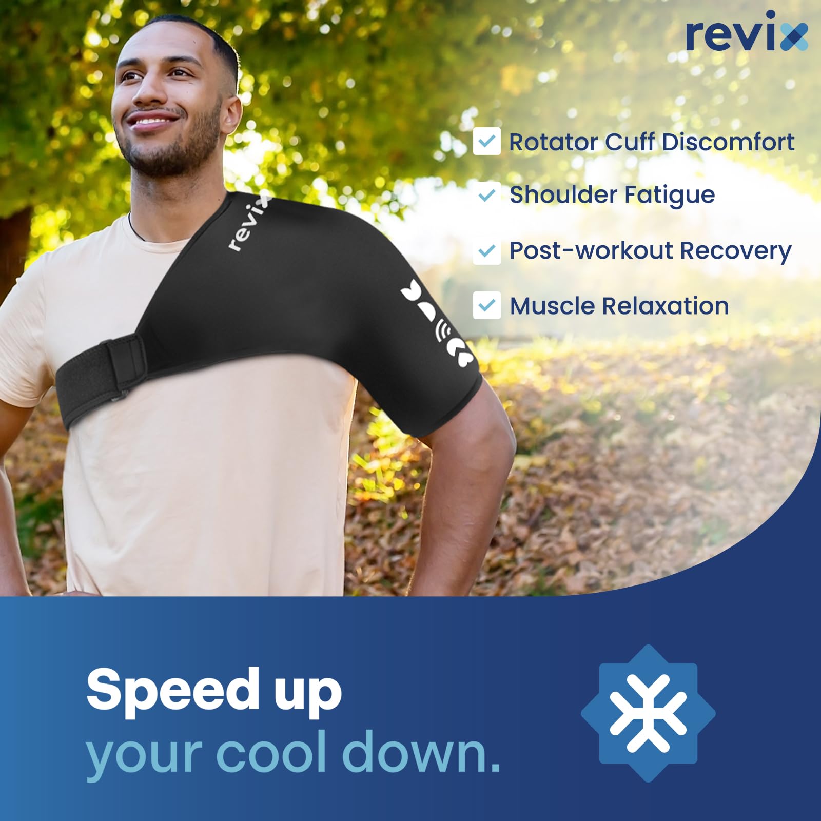 Revix core gel solide assure flexibilité et adaptabilité au bras.