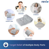 Utilisation sur le dos avec le coussin REVIX, soutien confortable.