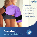 REVIX épaule: bandes ajustables pour une utilisation mains libres et ajustement universel.
