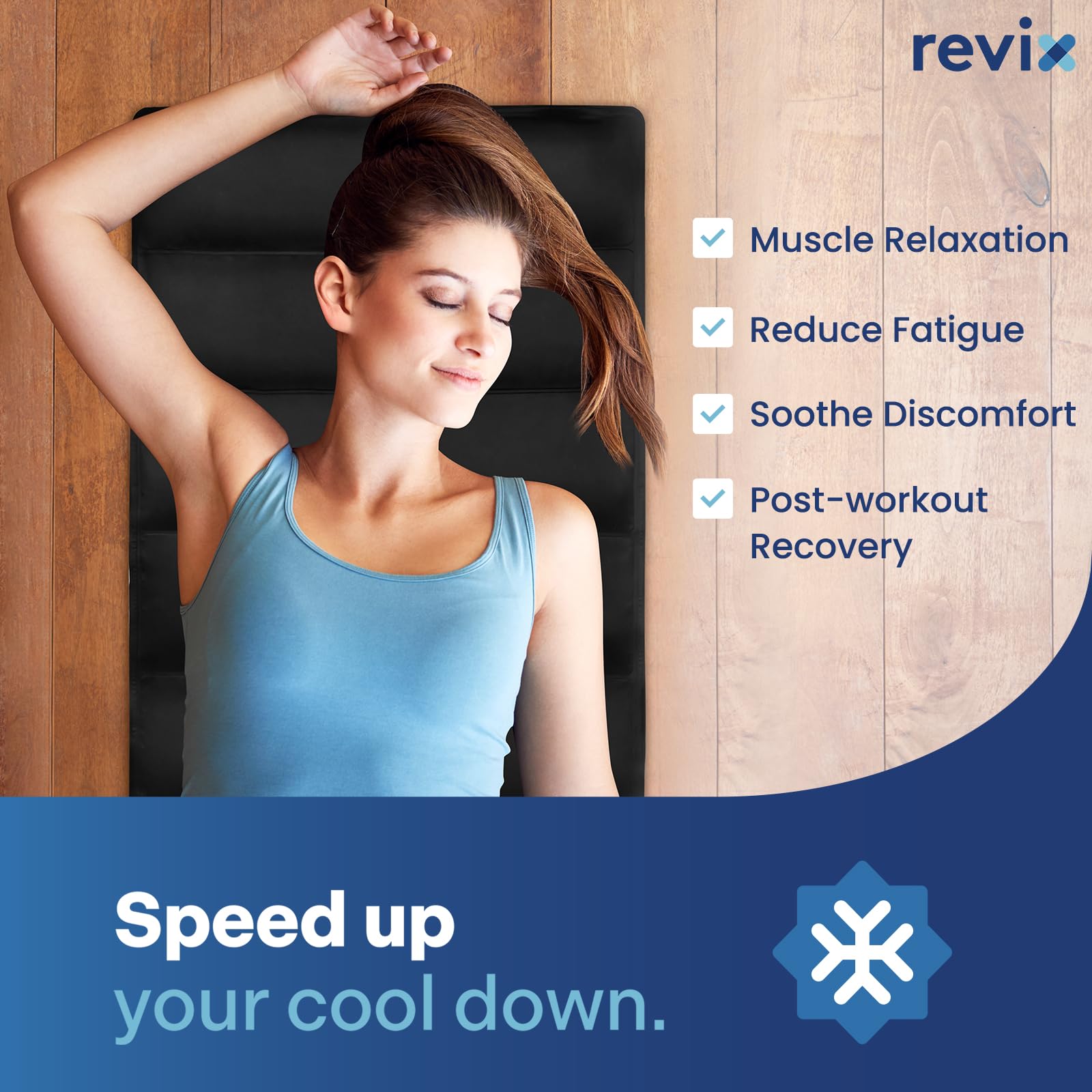 REVIX gel froid durable – refroidissement efficace sur de grandes zones corporelles.