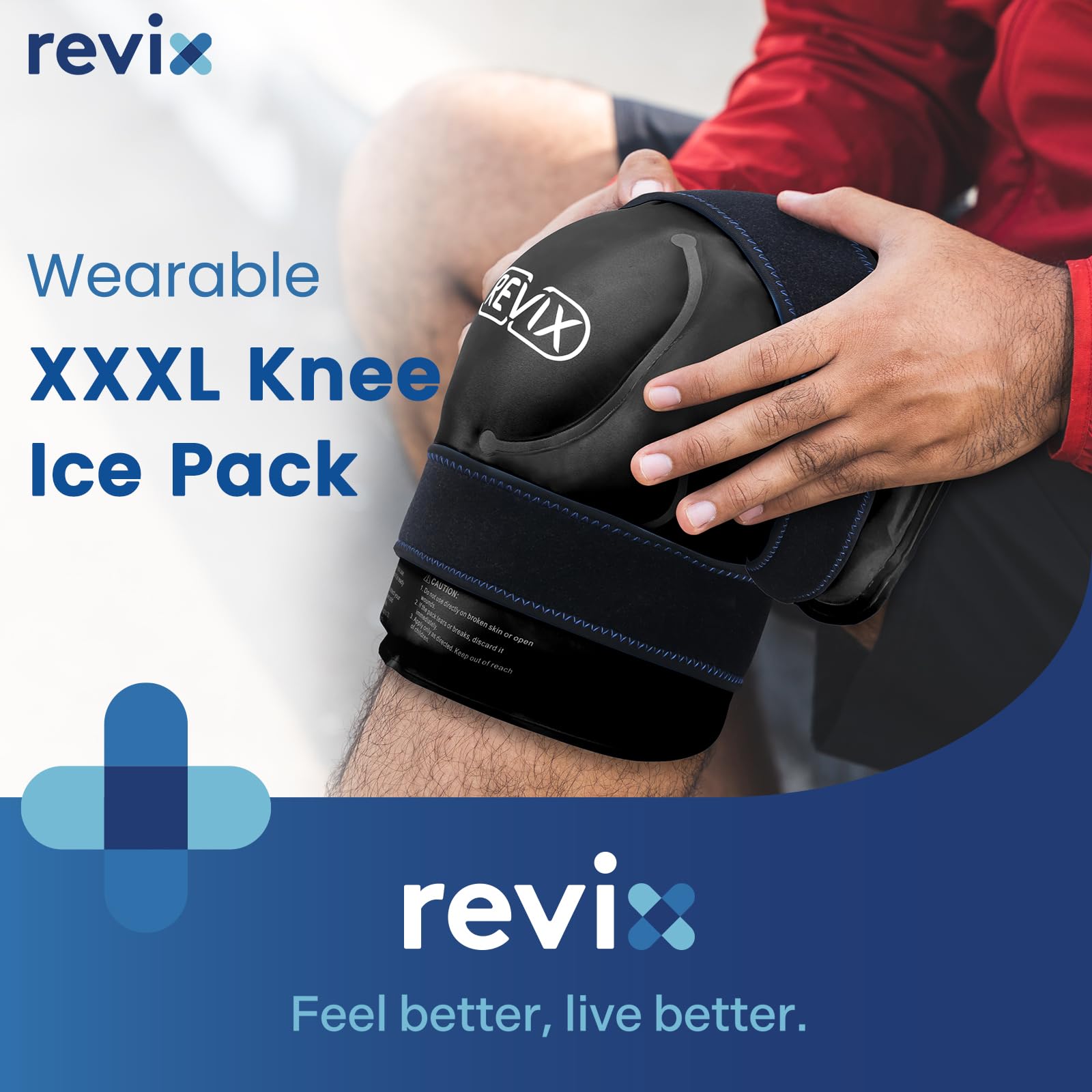 REVIX gel froid genou 20x11 pouces procure un refroidissement durable.