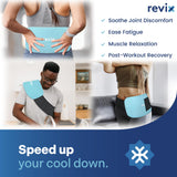 REVIX gel glacé réutilisable 14x7 – utilisation mains libres sur tout le corps.