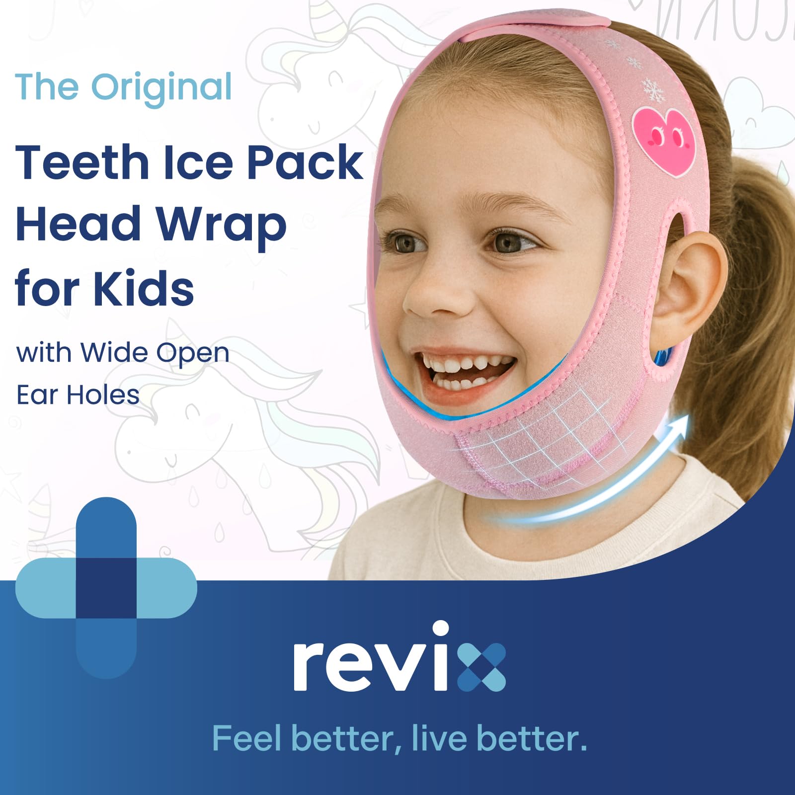 REVIX gel-glace-soft-touch: fixation velcro pour un maintien sûr.