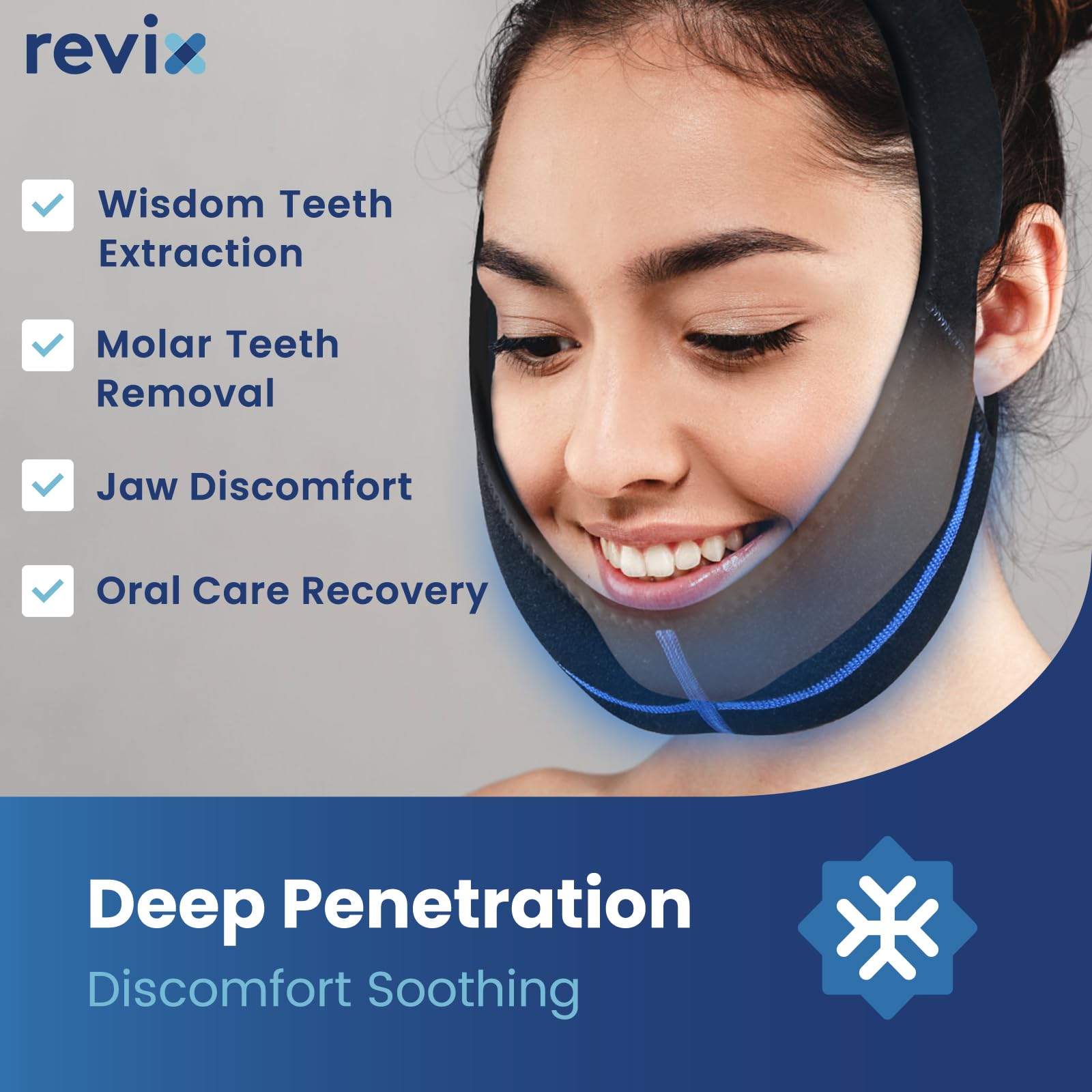 REVIX gel packs réutilisables – usage froid ou chaud, facile à fixer.
