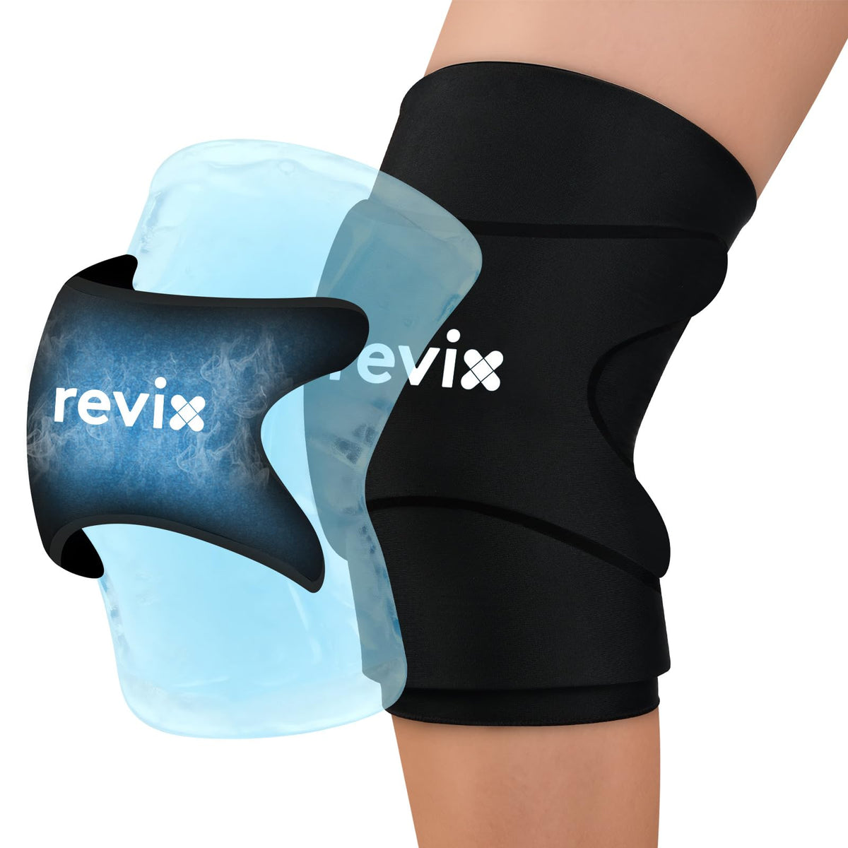 REVIX genou, gel 3D, refroidissement ciblé pour une récupération après effort.