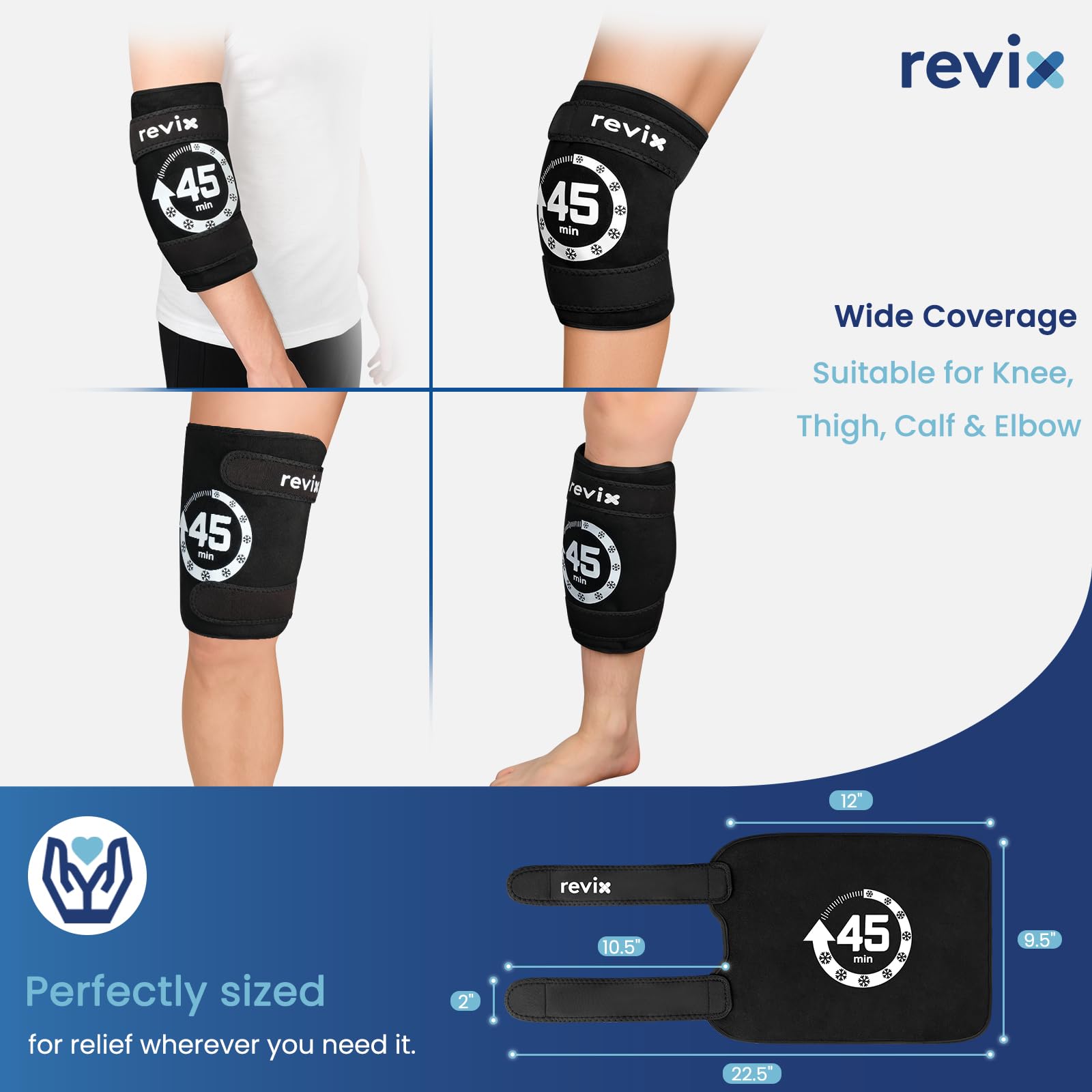 REVIX Genou utilisation allongée pour soulager après l'exercice.