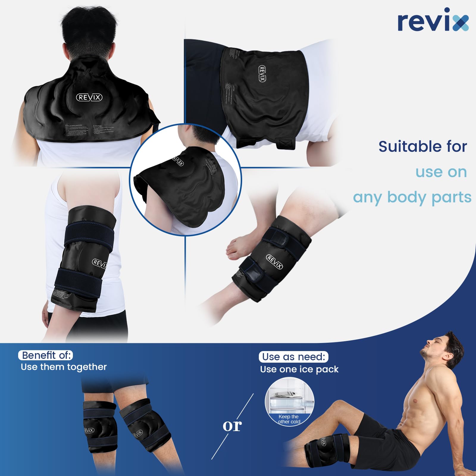 REVIX genou XXXL : couture double anti-fuite pour une utilisation propre.