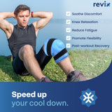 Bandeau REVIX genou XXXL avec bandes reglables pour ajustement précis.