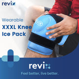 Genou REVIX XXXL avec glace à longue durée pour réduction potentielle de l'inflammation.