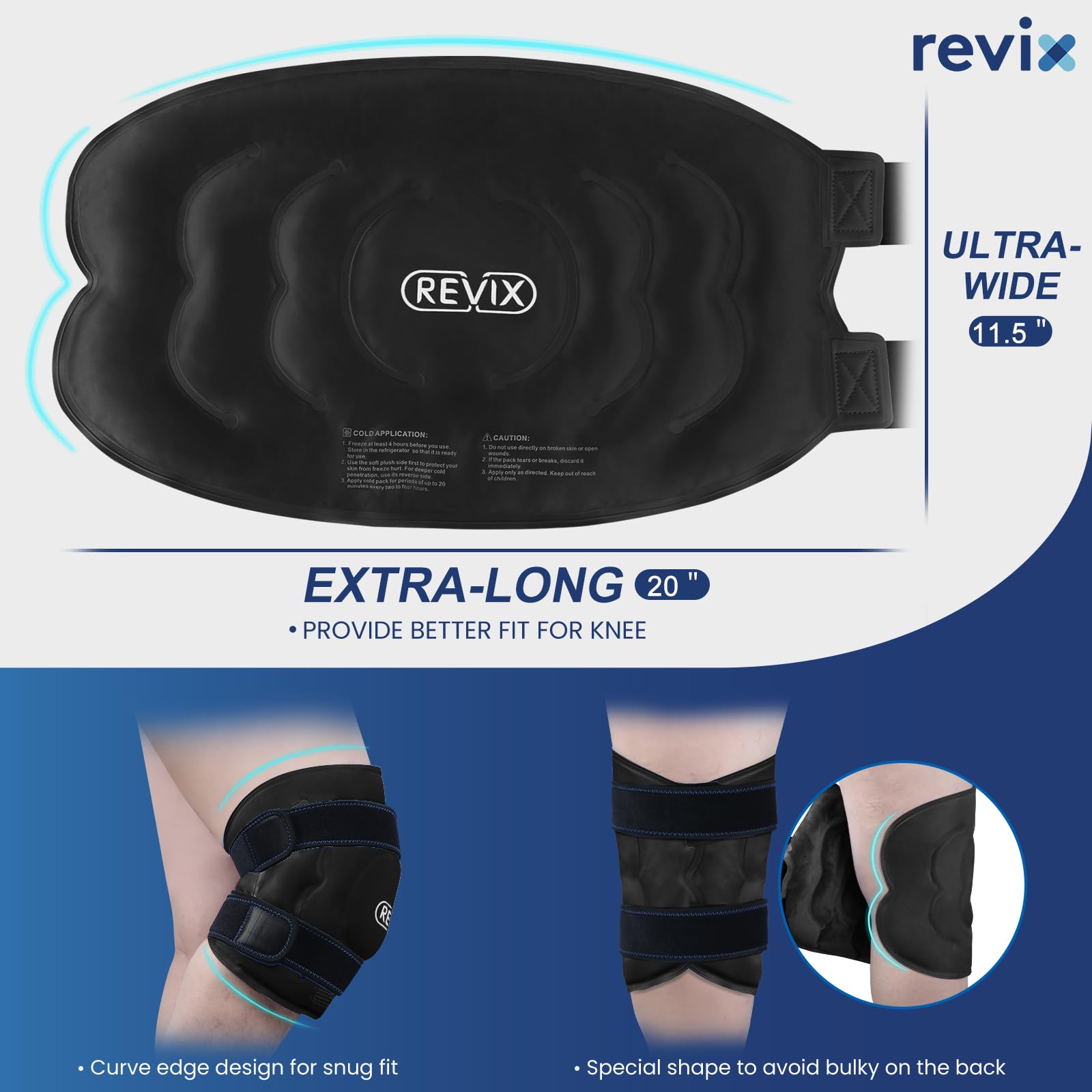 REVIX genou XXXL : face pelucheuse et nylon pour un confort adaptable.
