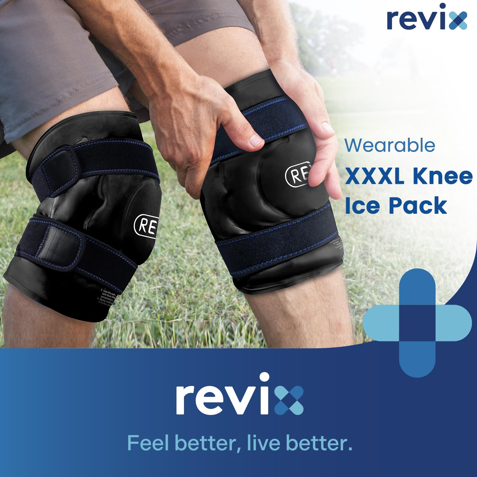 REVIX genou XXXL : refroidissement longue durée pour le confort après l'effort.