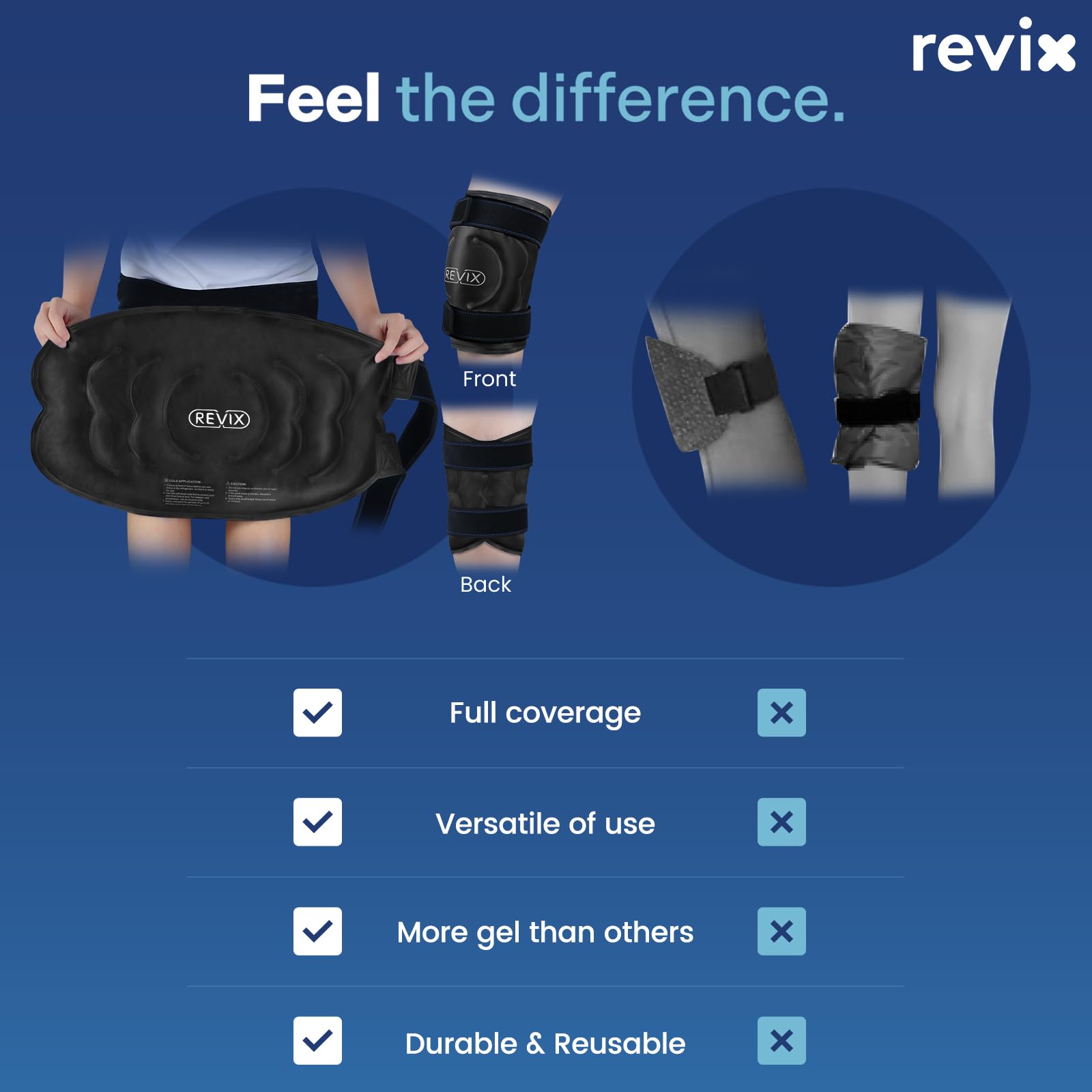 REVIX genou XXXL : matériaux premium pour durabilité et fiabilité.