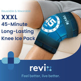 REVIX glace-design-grille-gel-genou, diffusion homogène pour une récupération confortable.