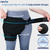 REVIX pack glace hanche avec 2 wraps pour maintien ajusté.