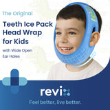 REVIX bandeau bleu avec fentes pour oreilles – port durable et confortable.
