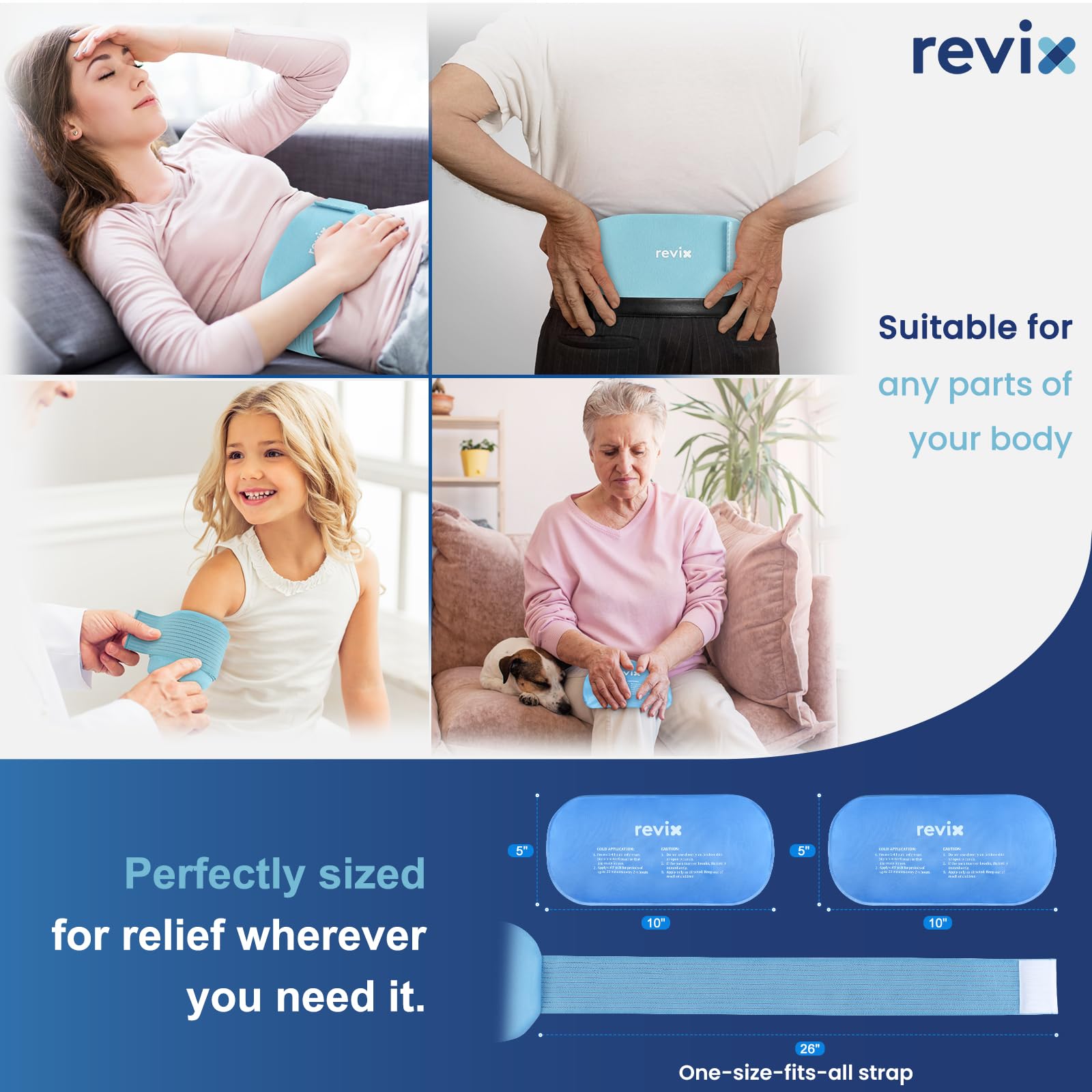 REVIX housse protectrice douce: protège la peau lors du traitement.