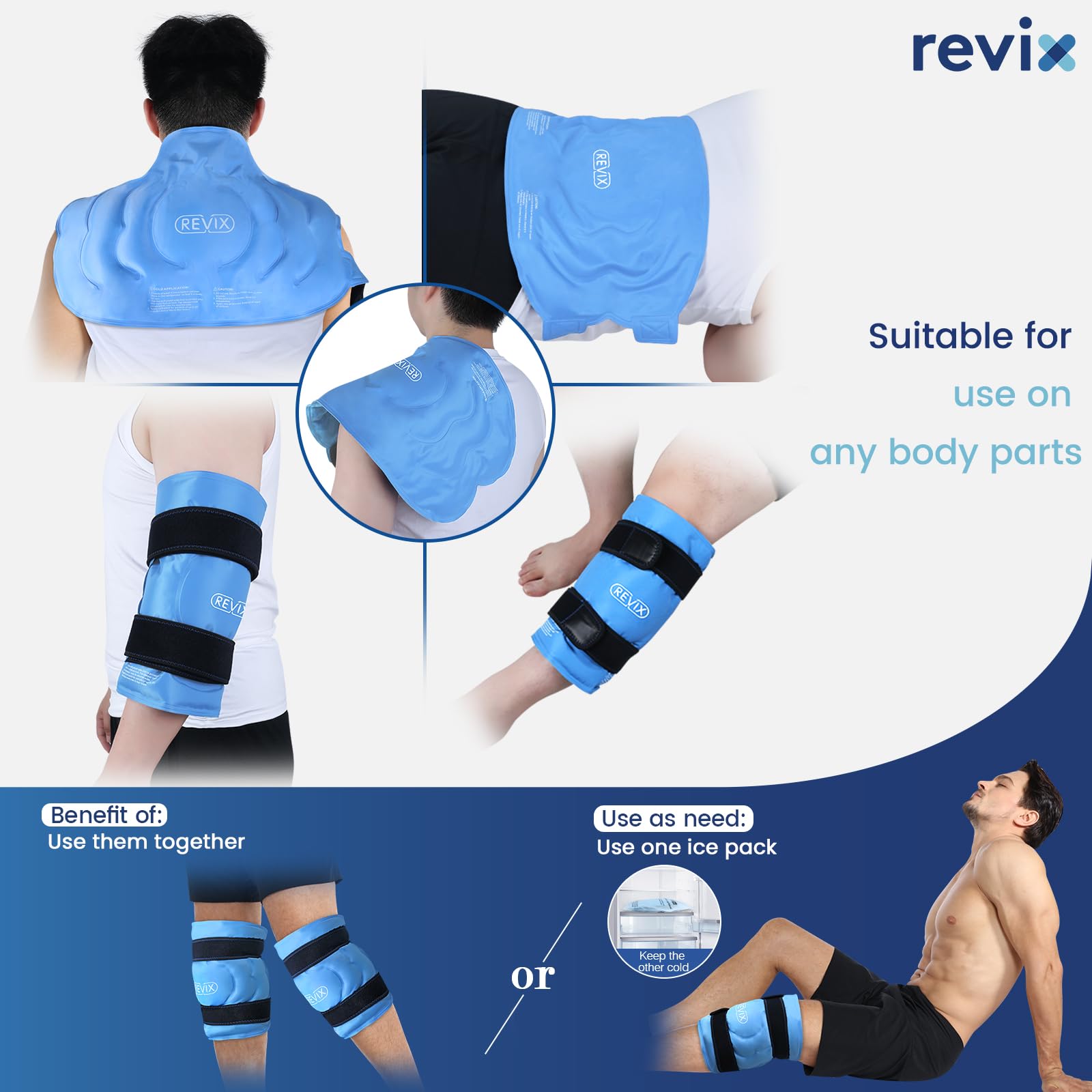 REVIX jambe-glace-xxxl : adaptabilité pour différentes zones.