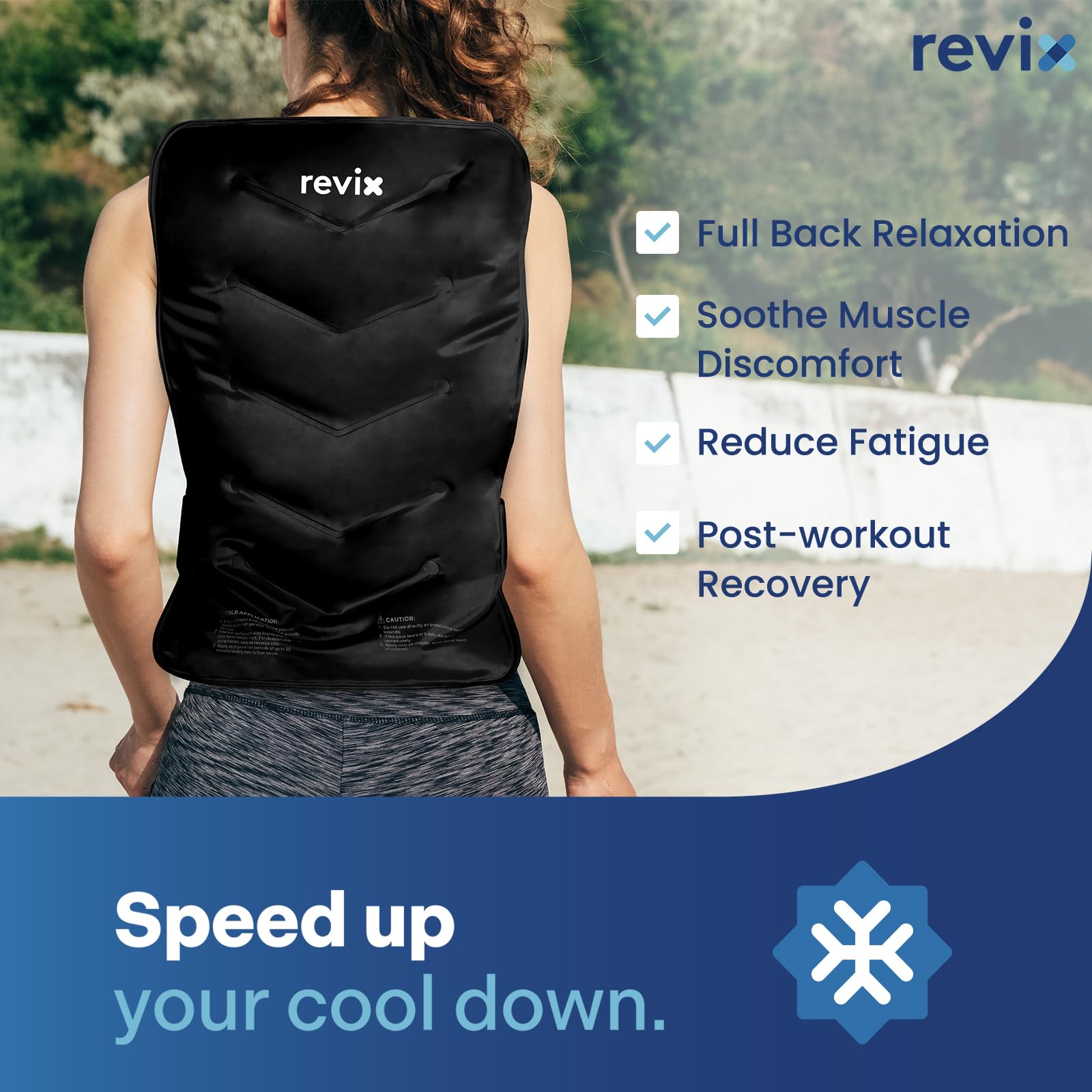 REVIX pack glace dos flexible s'adapte au contour du dos.