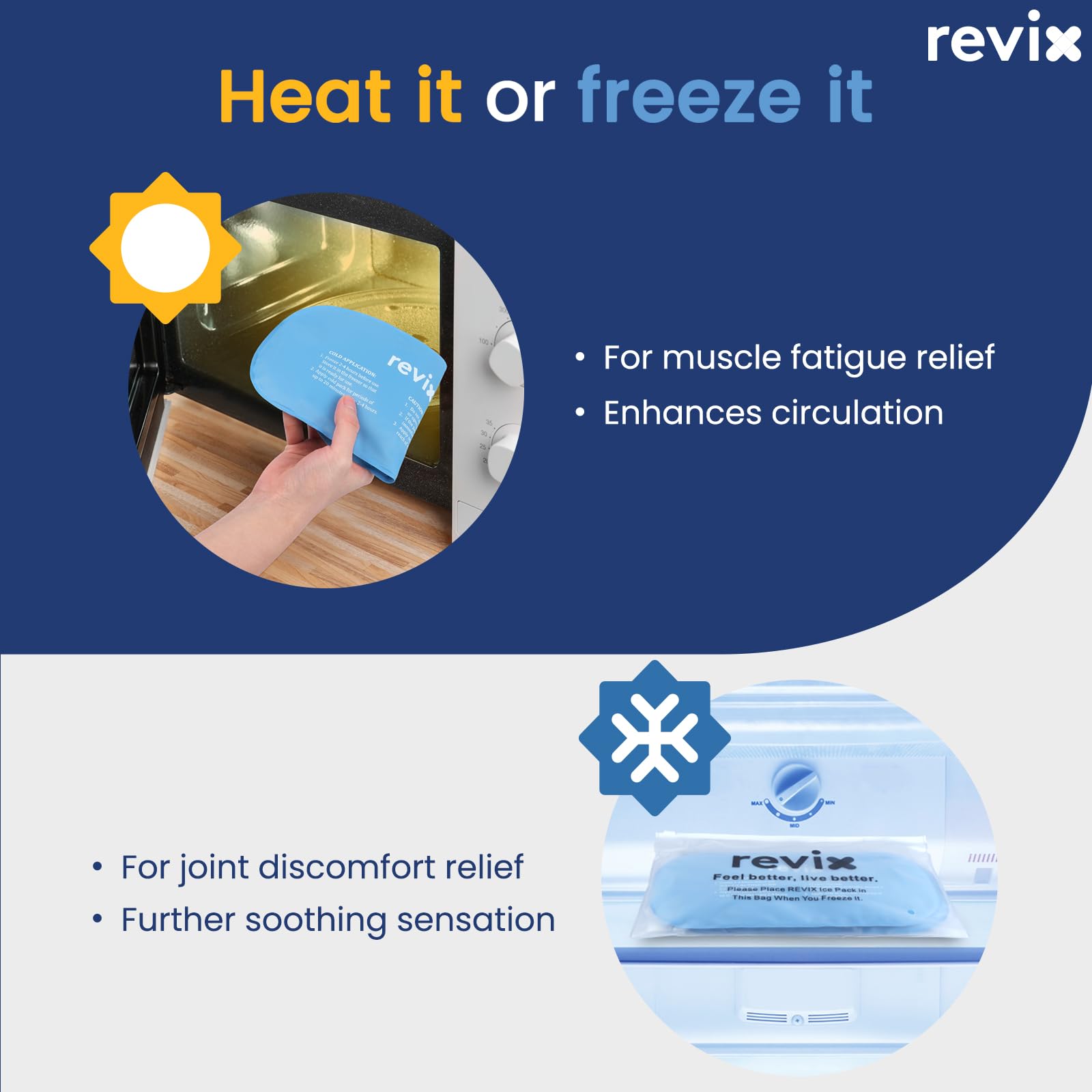 REVIX poche interchangeable: permet de changer rapidement entre chaud et froid.