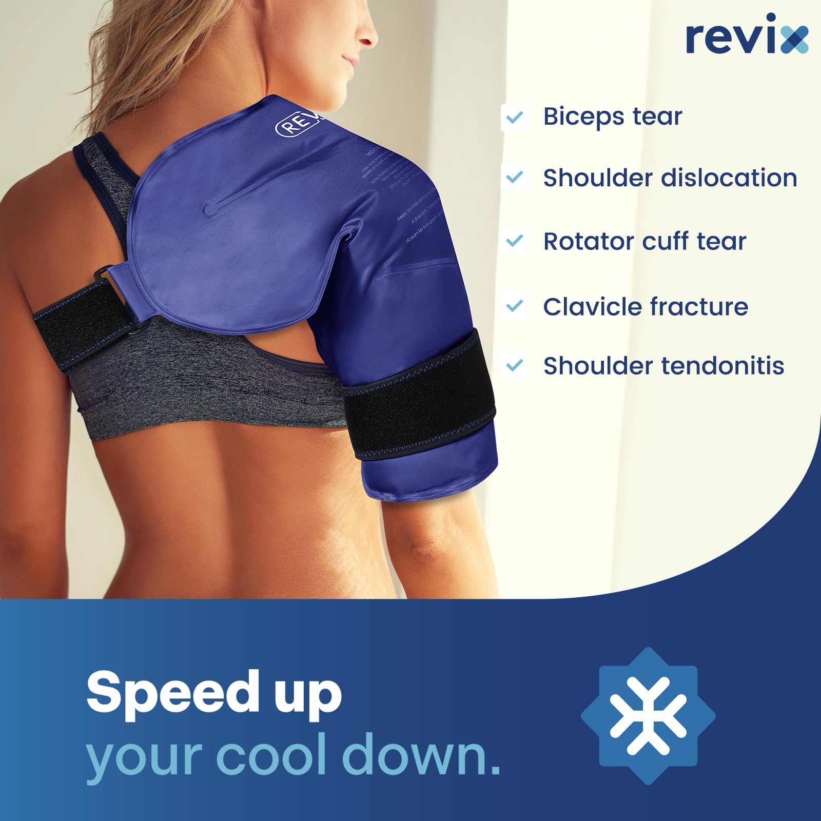 REVIX sangles reglables epaule pour un maintien personnalisé et mobilité.