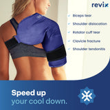 REVIX sangles reglables epaule pour un maintien personnalisé et mobilité.