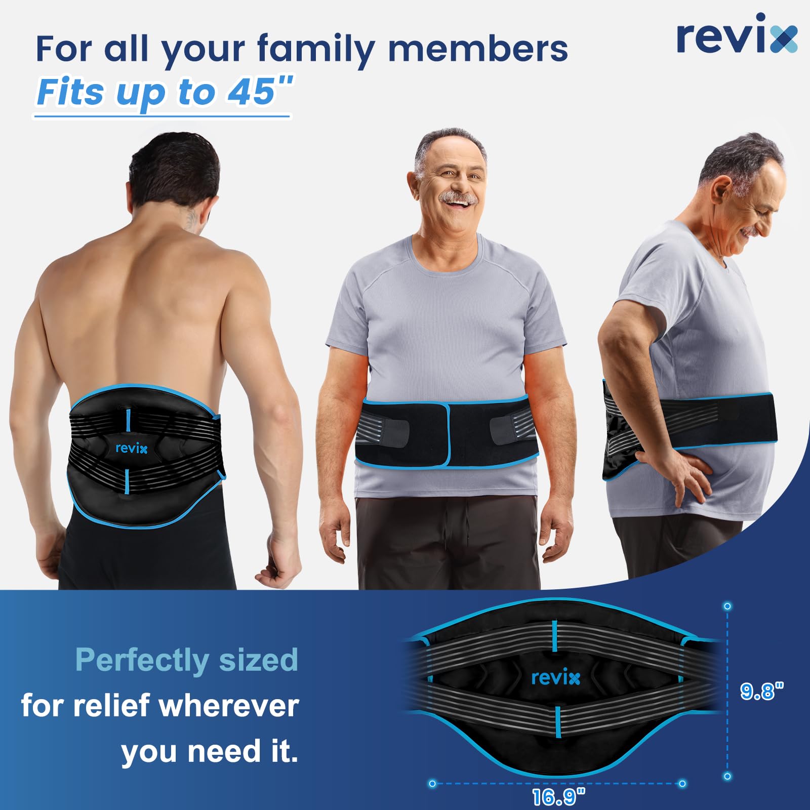REVIX taille unique adaptée pour dos lombaire lors du travail ou repos