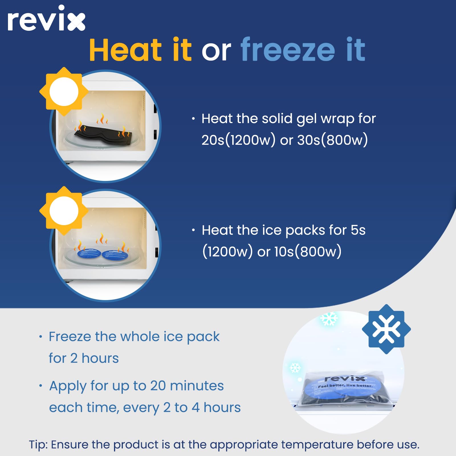 REVIX Utilisation chaud-froid polyvalente pour détente du visage