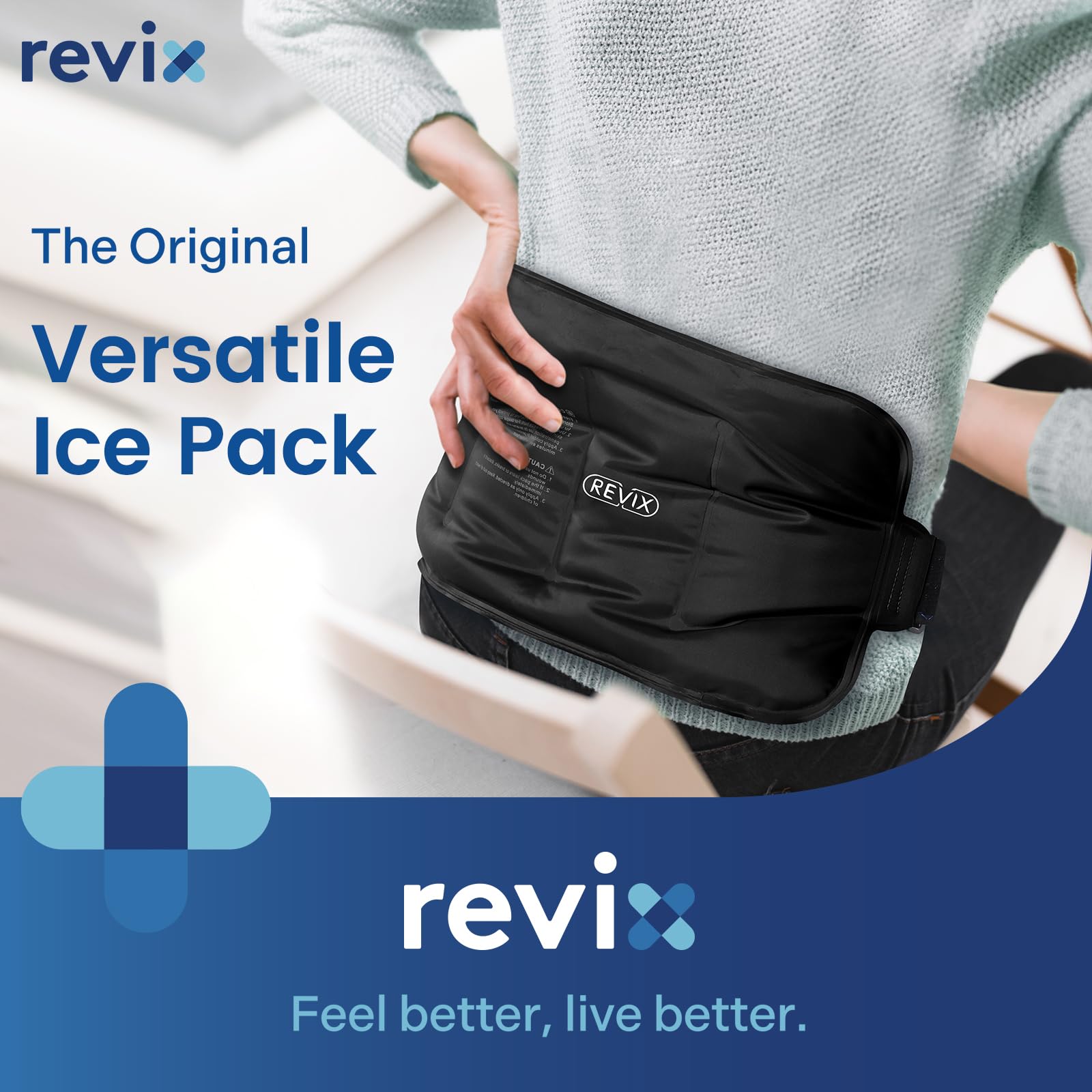 REVIX wrap glace genou : compression ciblée pour un confort accru.