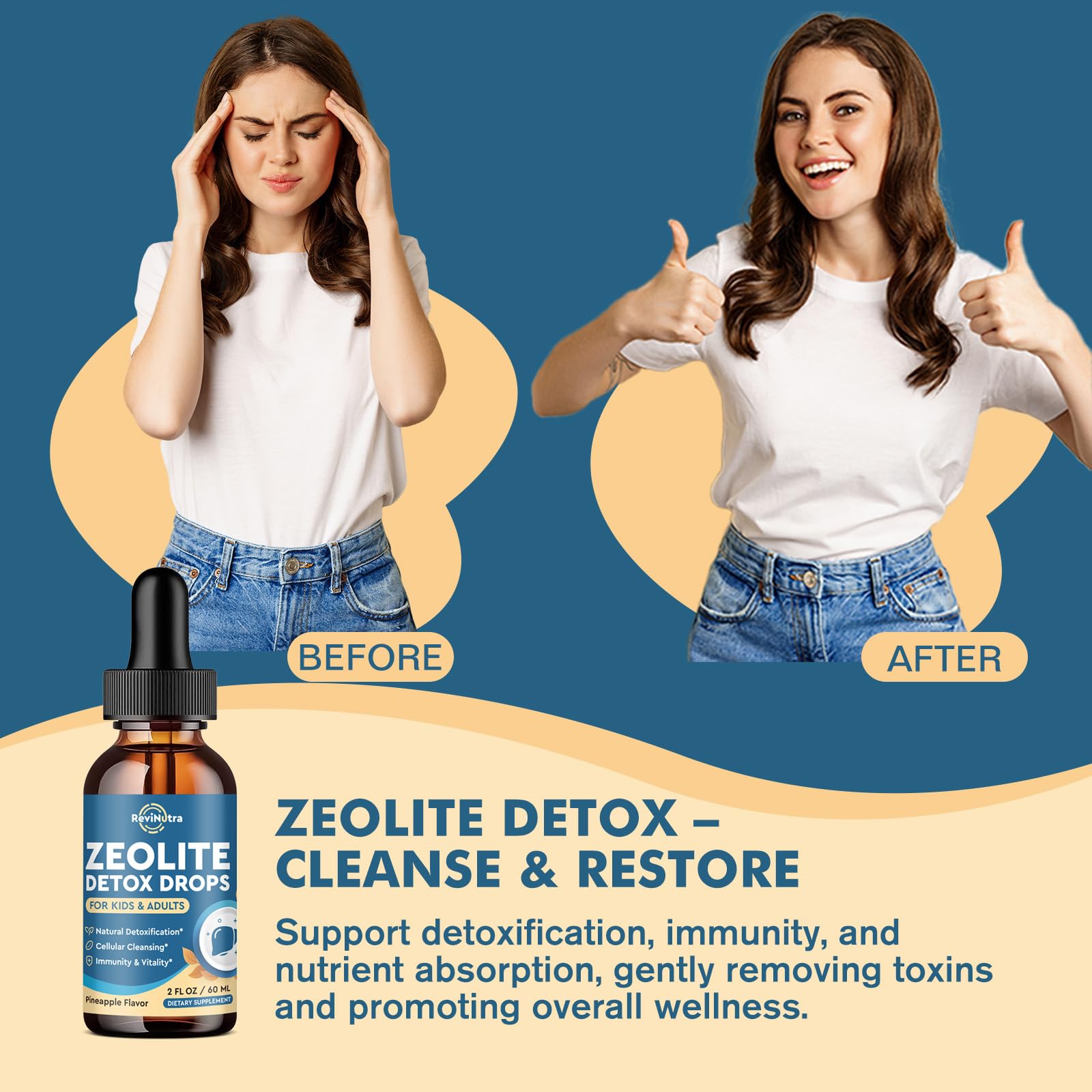 ReviNutra Zeolite Detox zinc et sélénium : soutient les défenses et la détox du foie.
