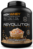 Revolution Nutrition High Whey etiquette-emballage: emballage clair pour repérage rapide et conservation pratique.