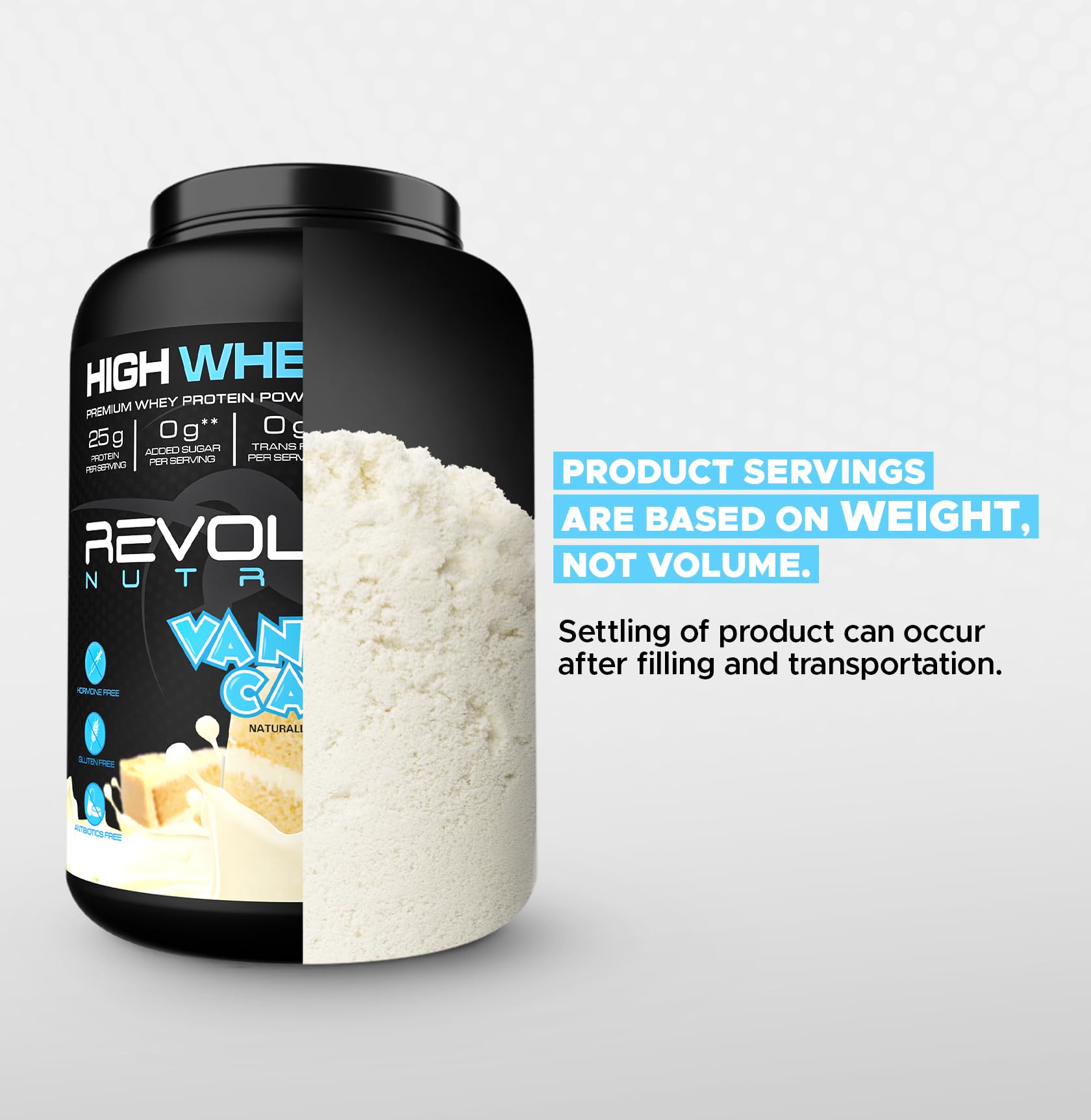 Saveur Vanille Gateau du High Whey, goût doux et équilibré.