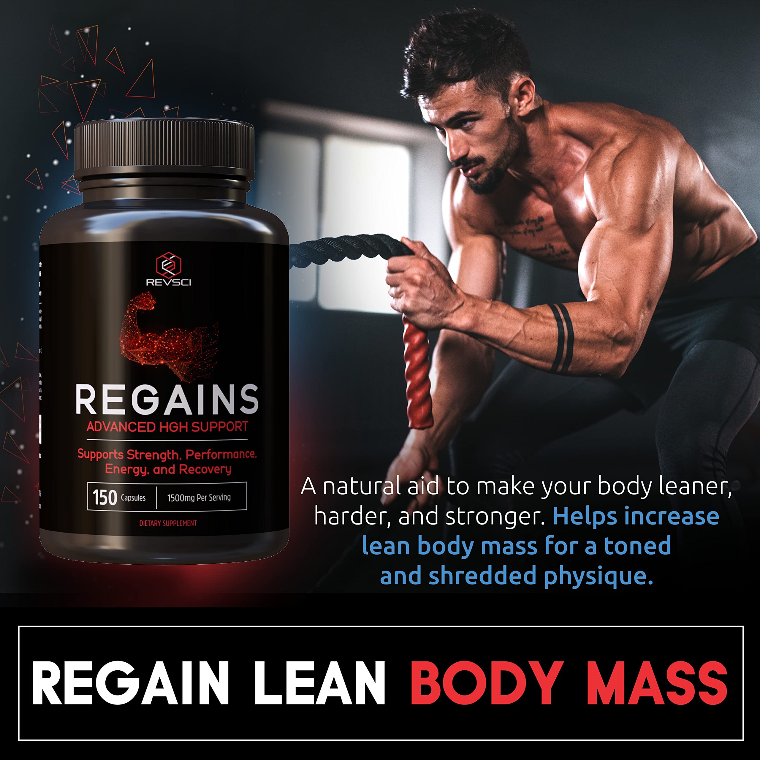 Regains de Revolution Science : emballage nutritionnel et traçabilité visibles.