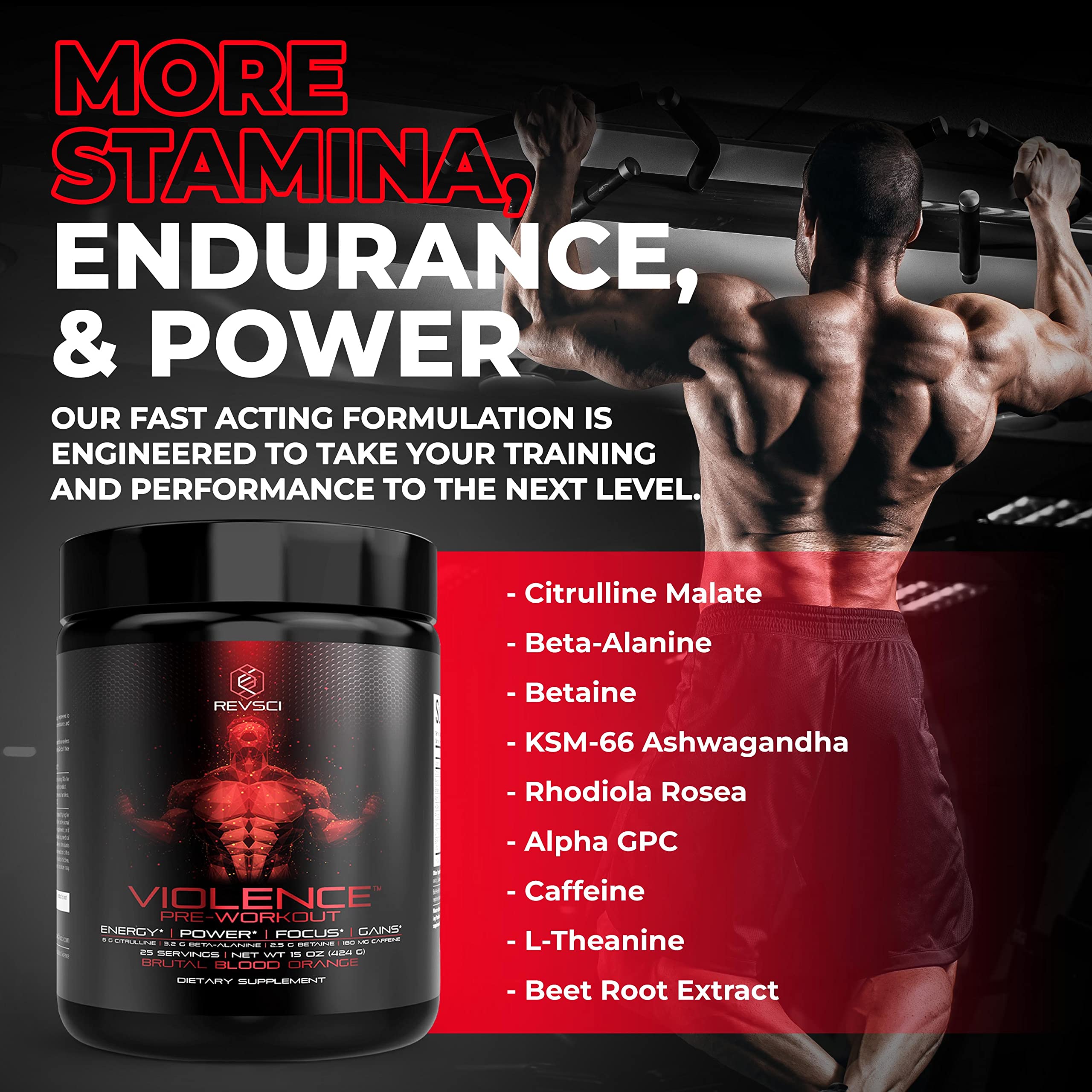 Violence Pre Workout, Alpha-GPC pour concentration et énergie cognitive