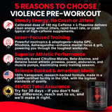 Violence Pre Workout, concentration accrue grâce à la L-théanine et les nootropiques