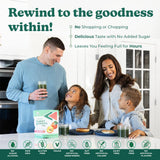 Rewind Poudre Greens, ingrédients 40+ pour soutenir votre routine saine.