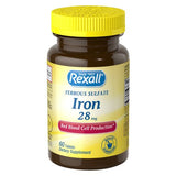 Rexall sulfate ferreux 28 mg, tablettes faciles à avaler pour soutenir les apports en fer au quotidien.