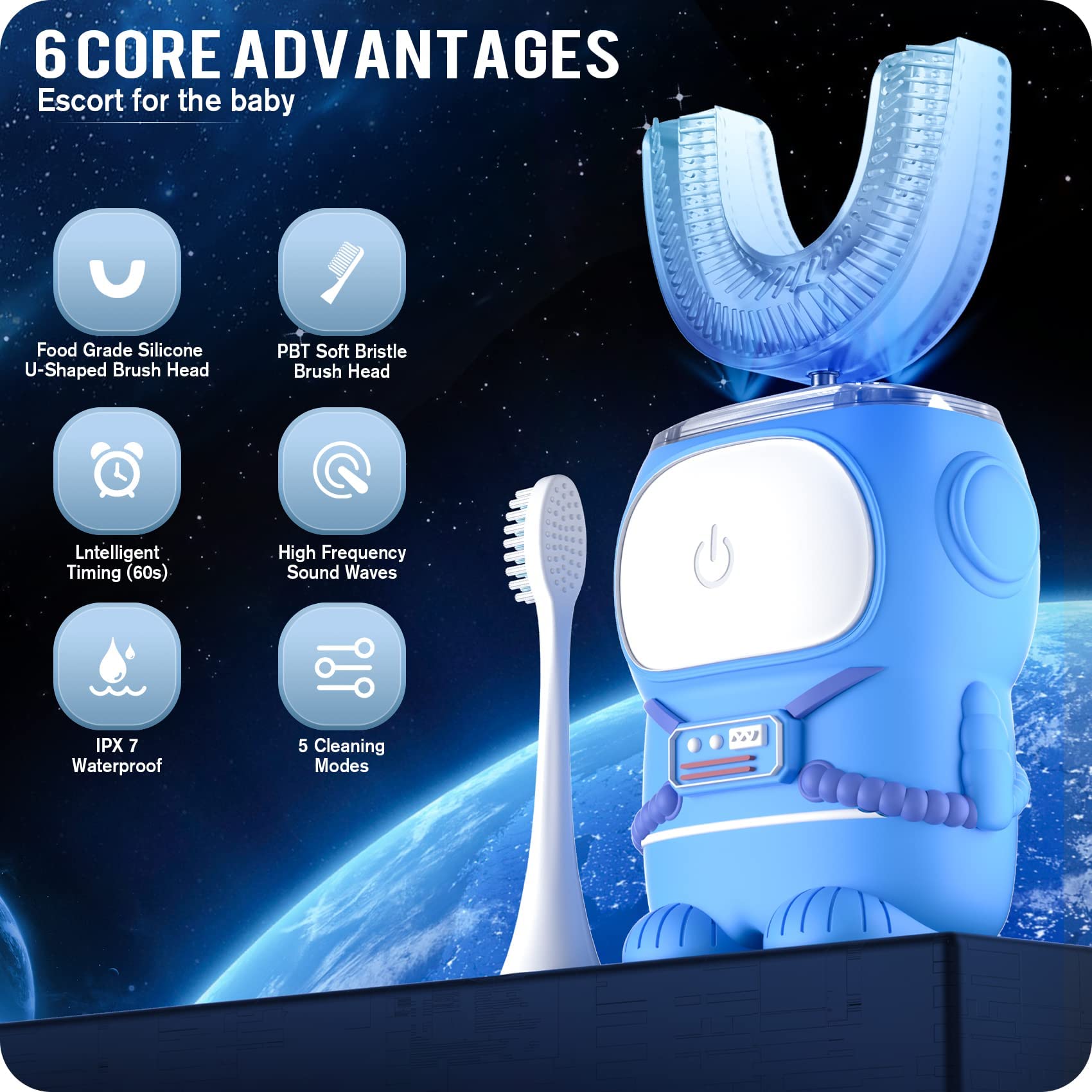 RexCodar brosse dents enfant, tête douce, pour gencives sensibles et nettoyage en douceur.