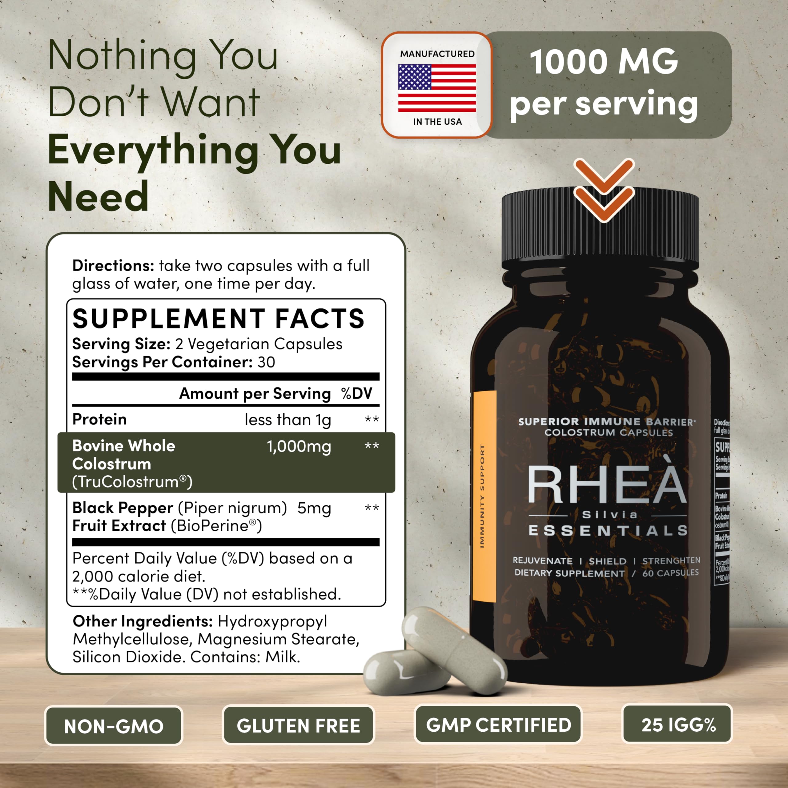 RHEASILVIA Rhea Essentials Colostrum qualité et traçabilité