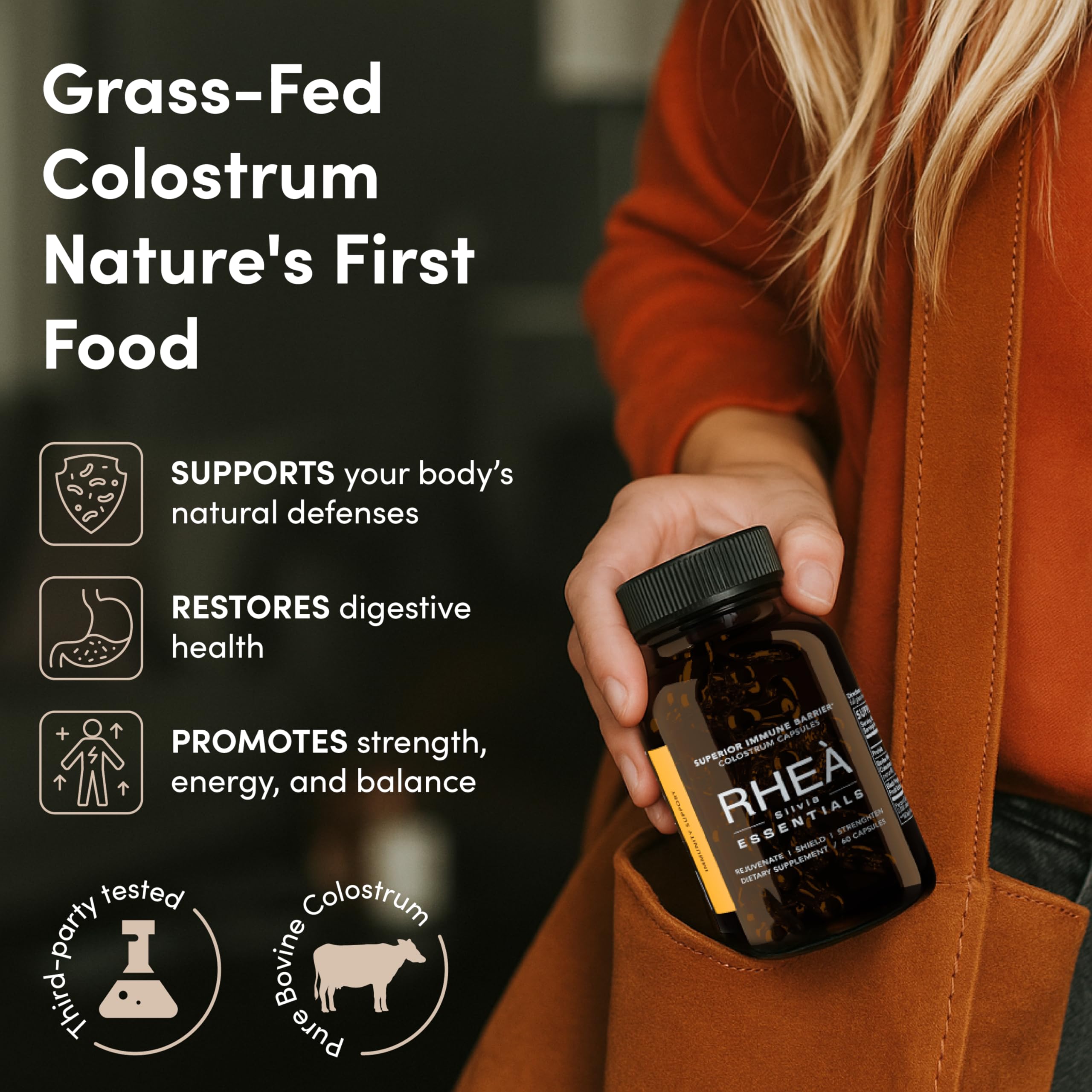 RHEASILVIA Rhea Essentials Colostrum prise quotidienne pour digestion équilibrée