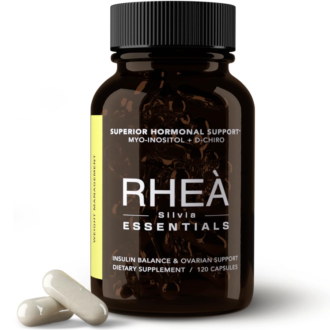 Rheasilvia Rhea Myo-Inositol – bouteille de capsules faciles à avaler pour l'équilibre hormonal.