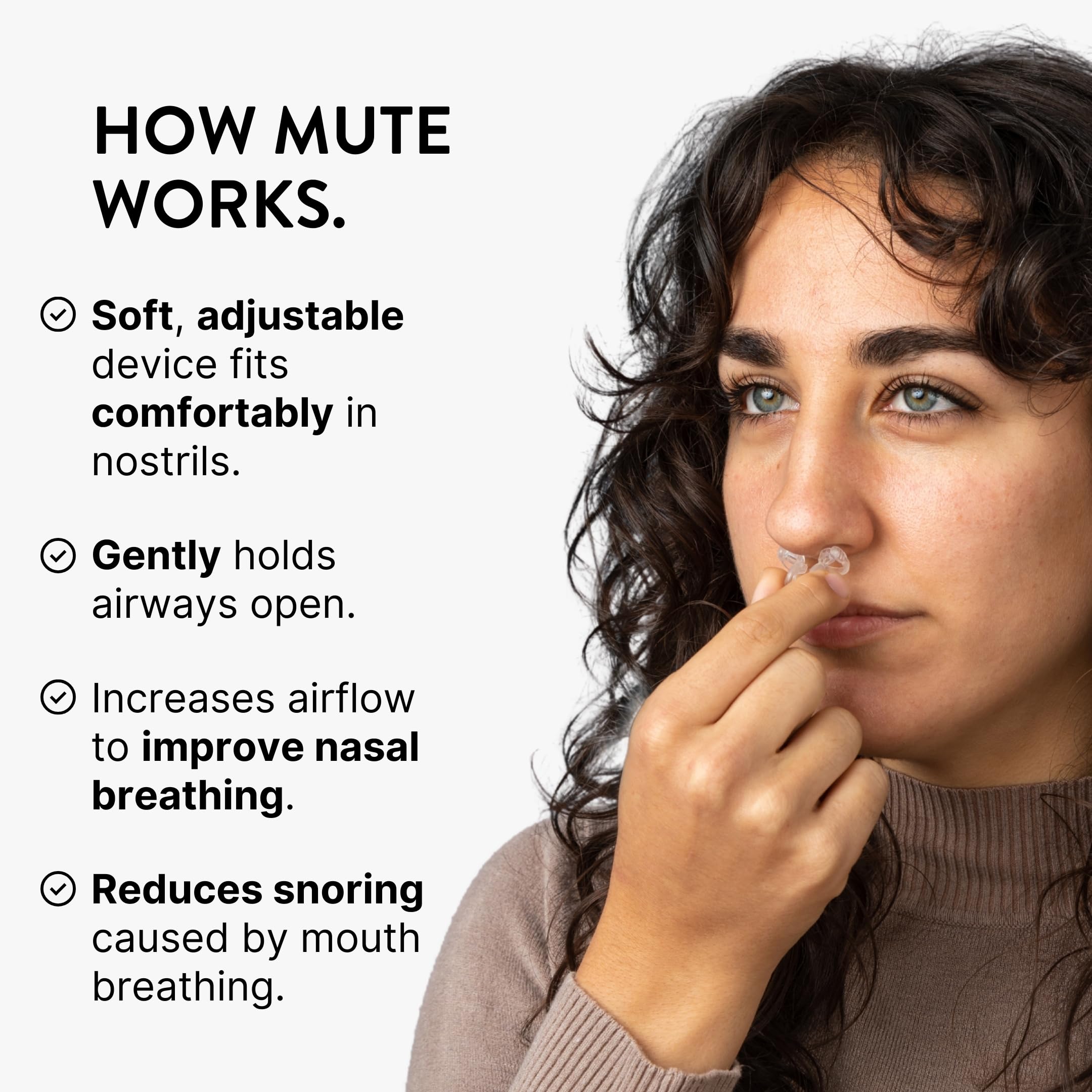 Rhinomed Mute – ajustement gauche et droit pour un port sûr.