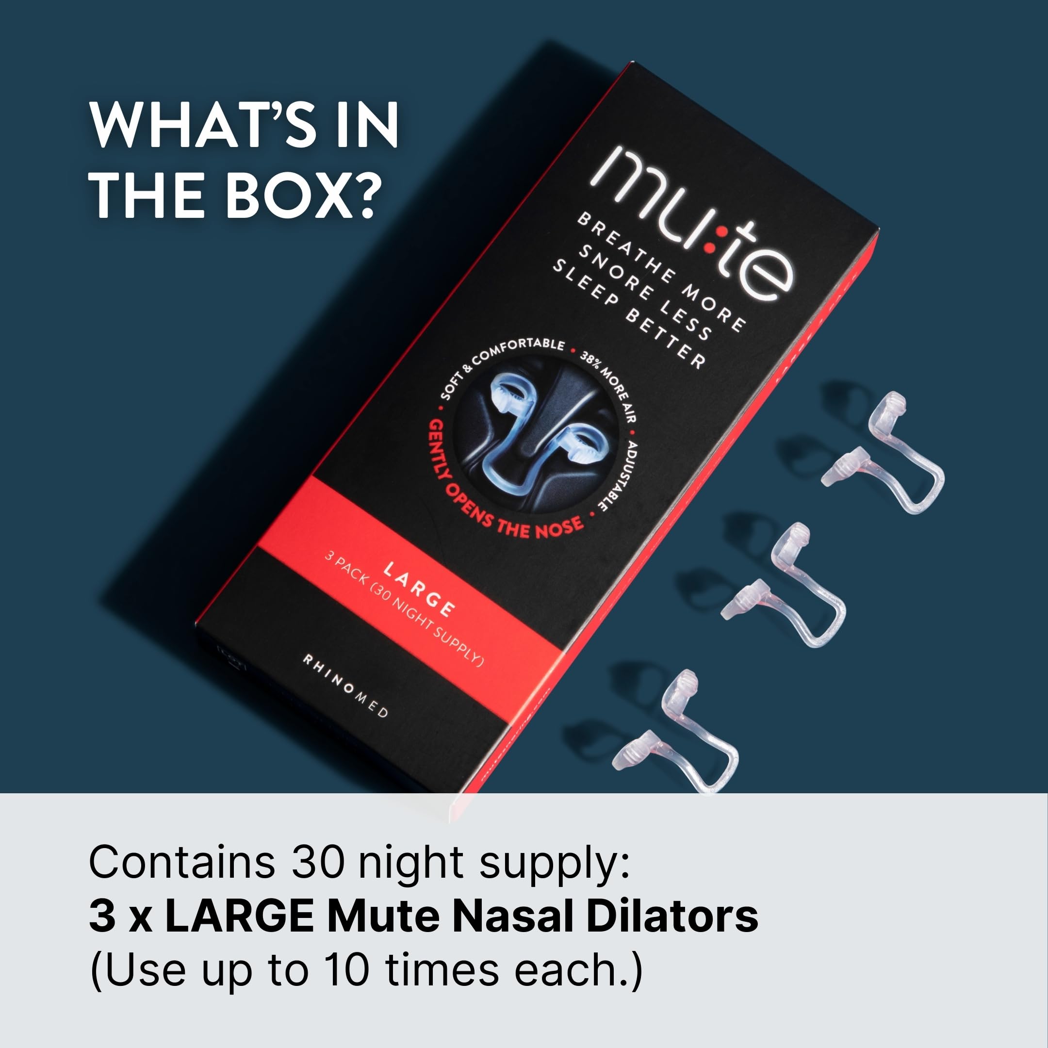Rhinomed Mute dilateur nasal durable et biocompatible, matériau sûr pour la nuit