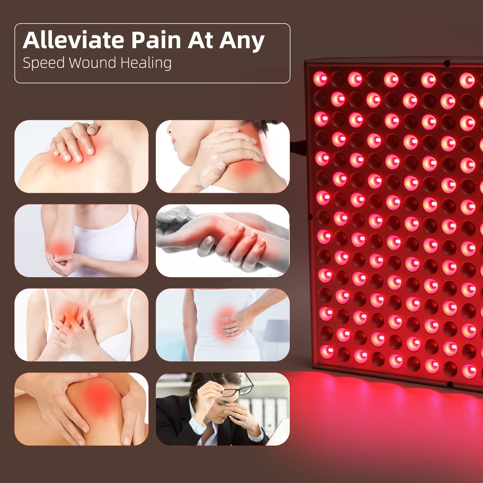 Rhmip panel LED infrarouge 850nm: pénétration profonde pour muscles et tensions.