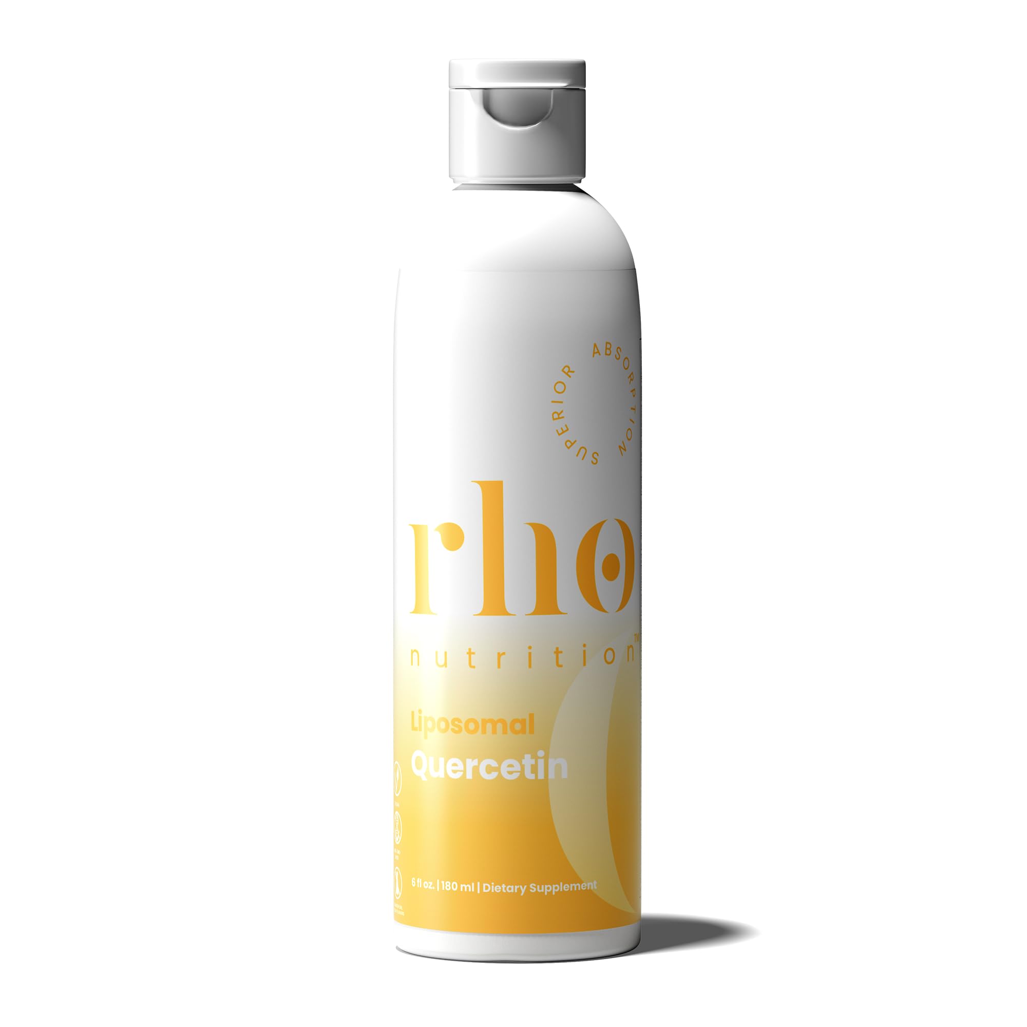 Rho Nutrition Quercétine liposomée, bouteille — absorption supérieure potentielle tout au long de la journée.