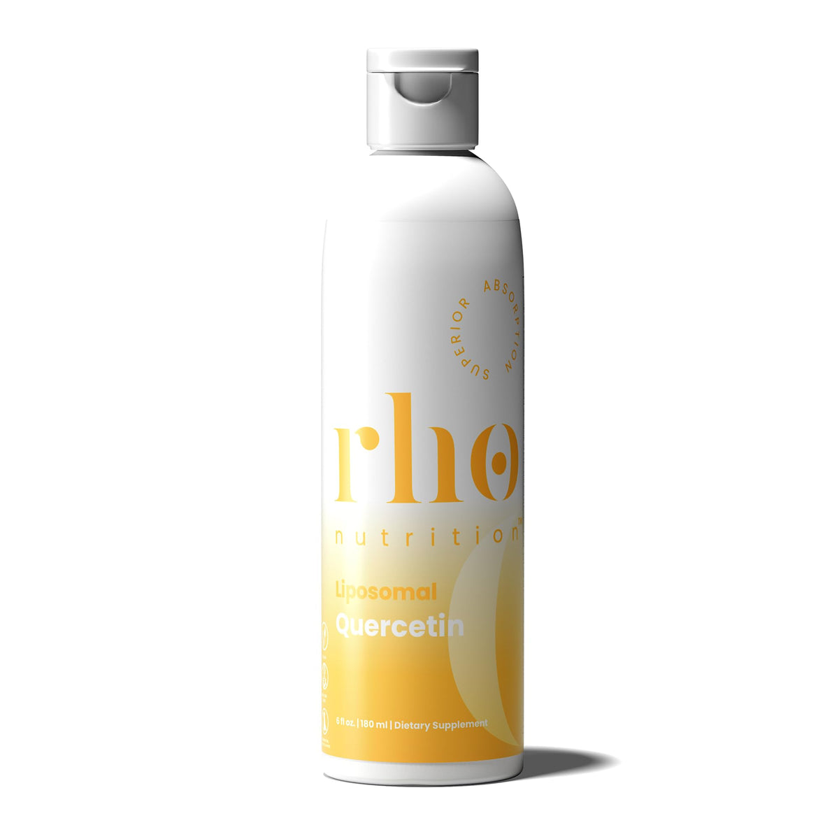 Rho Nutrition Quercétine liposomée, bouteille — absorption supérieure potentielle tout au long de la journée.