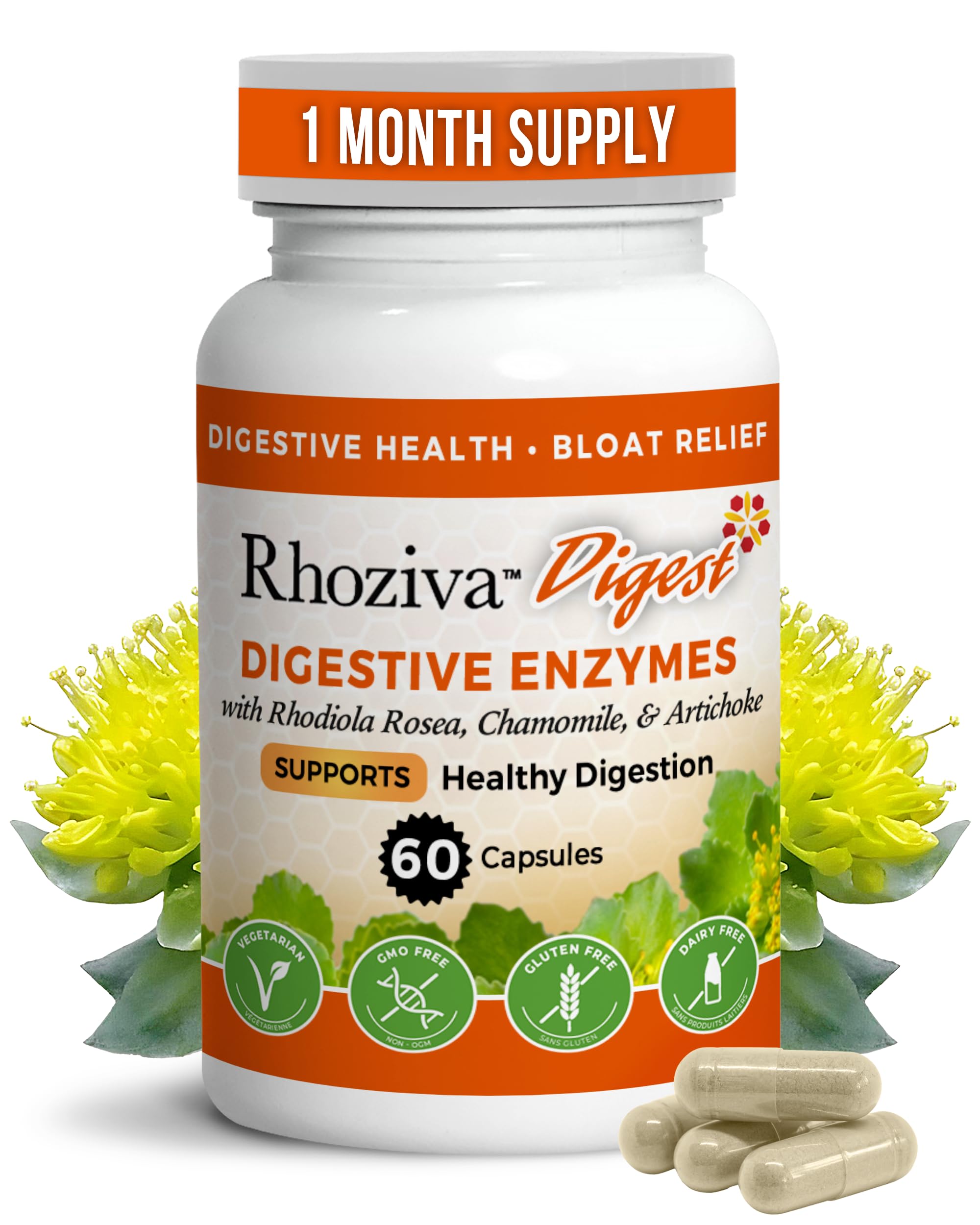 Rhoziva Digest : bouteille de capsules prête à intégrer votre routine quotidienne.