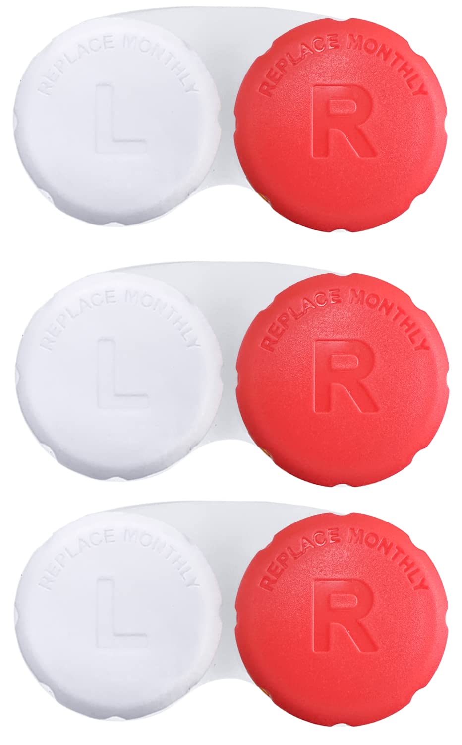 RHUI boîtes pour lentilles rouge, vue avant, rangement pratique.