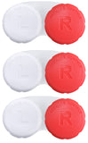 RHUI boîtes pour lentilles rouge, vue avant, rangement pratique.